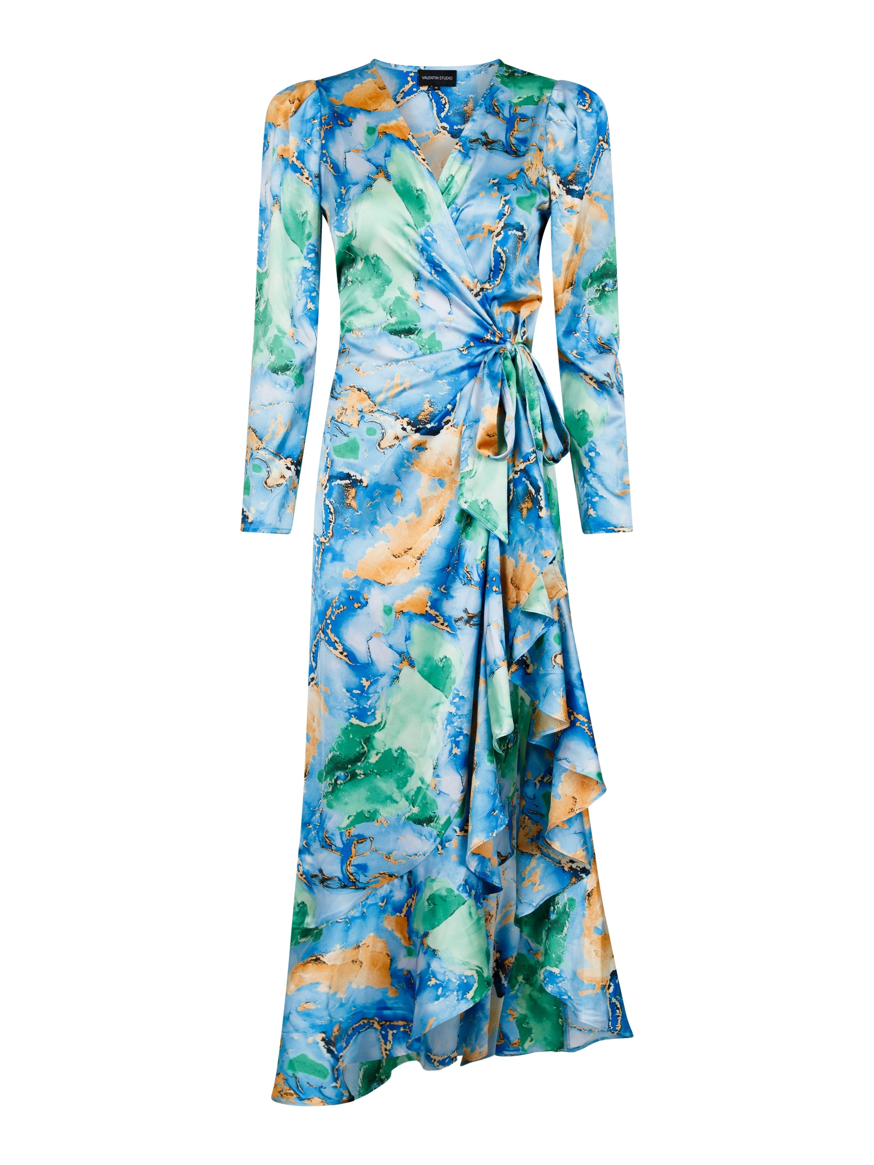 Valentin Studio - Senorita Watercolour Dress - Blue - Image 5