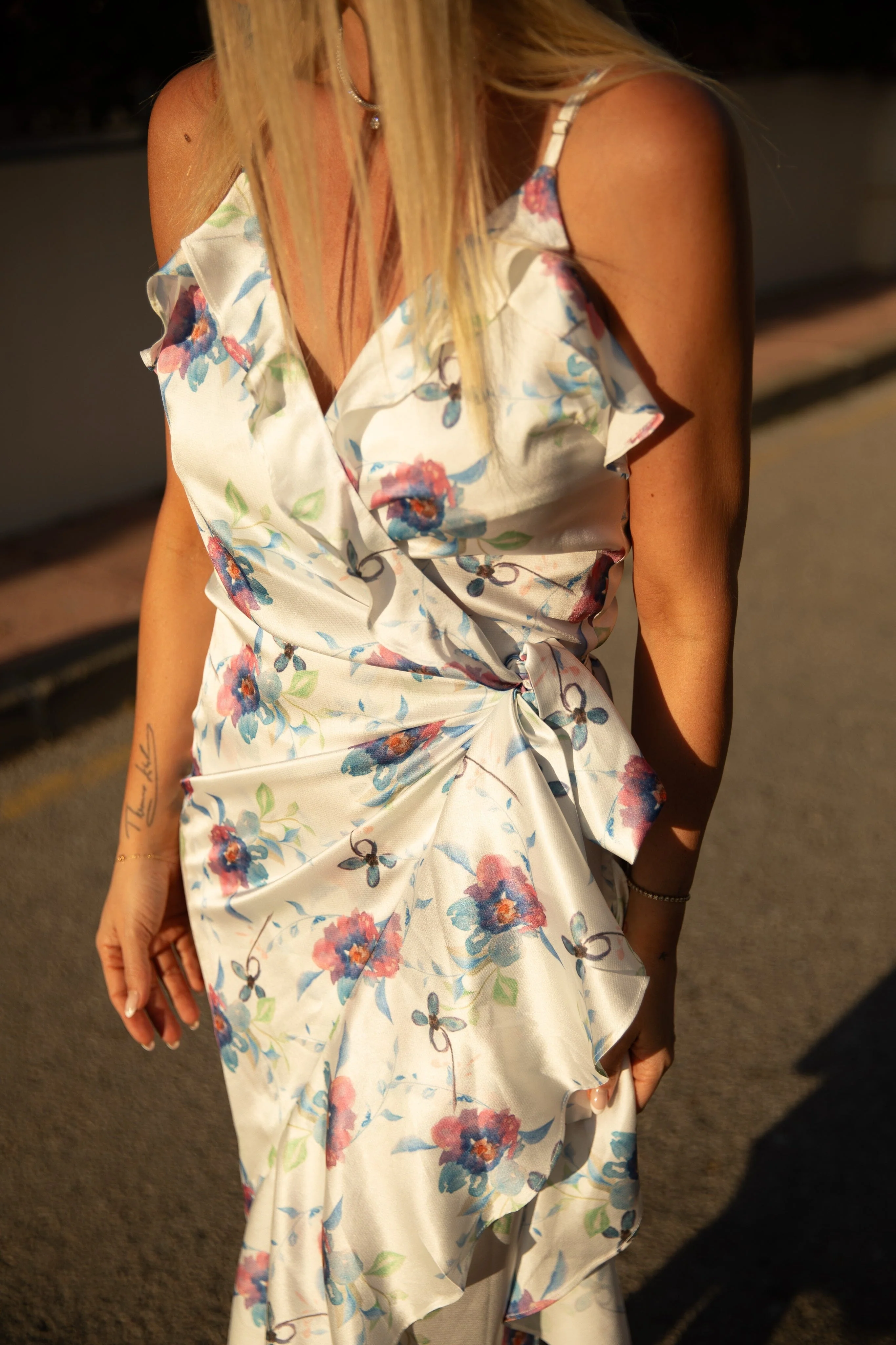 Valentin Studio - Strap Senorita Botanic Dress 165466 - 337 - White Exotic Garden - Image 3