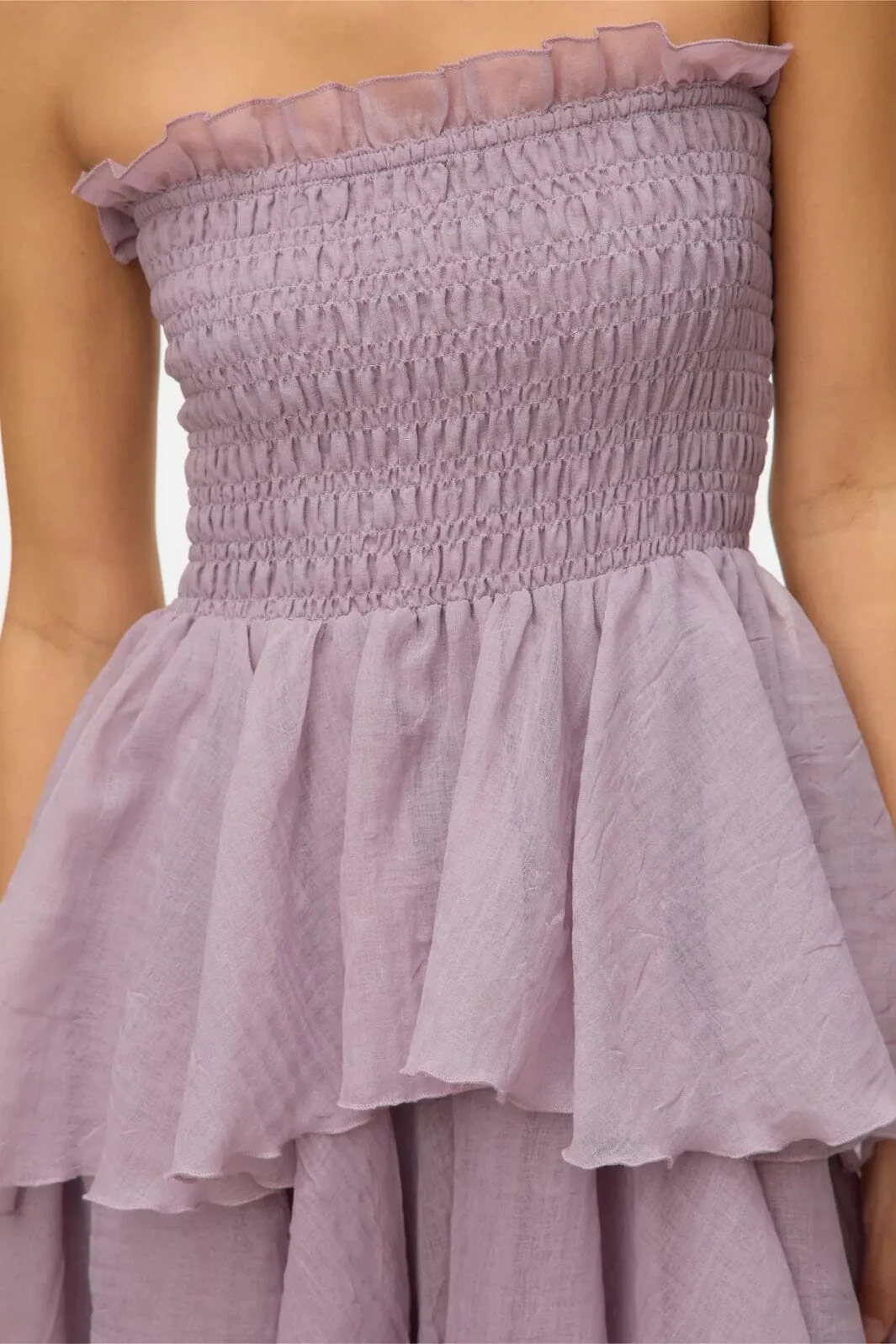 Vero Moda - Vmdelilah Sl Smock Ruffle Dress - 4830817 Elderberry - Image 3