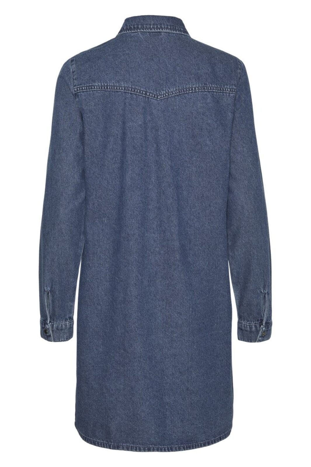 Vero Moda - Vmjennie Ls Short Denim Dress Mix - 4536351 Medium Blue Denim - Image 6