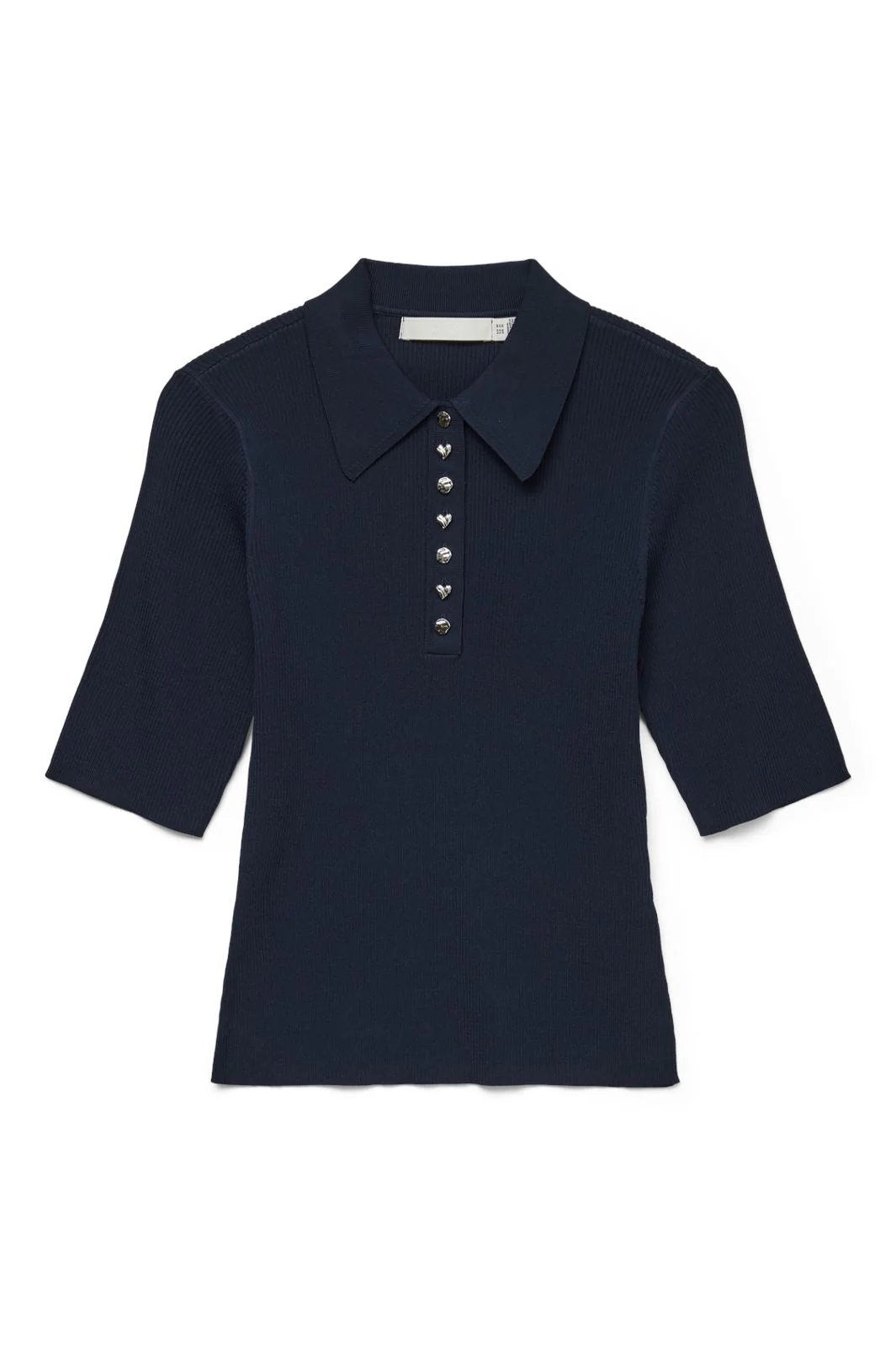 Vero Moda - Vmpearl 2/4 Poloneck Pullover Prm - 4704770 Navy Blazer W. Silver Buttons - Image 4