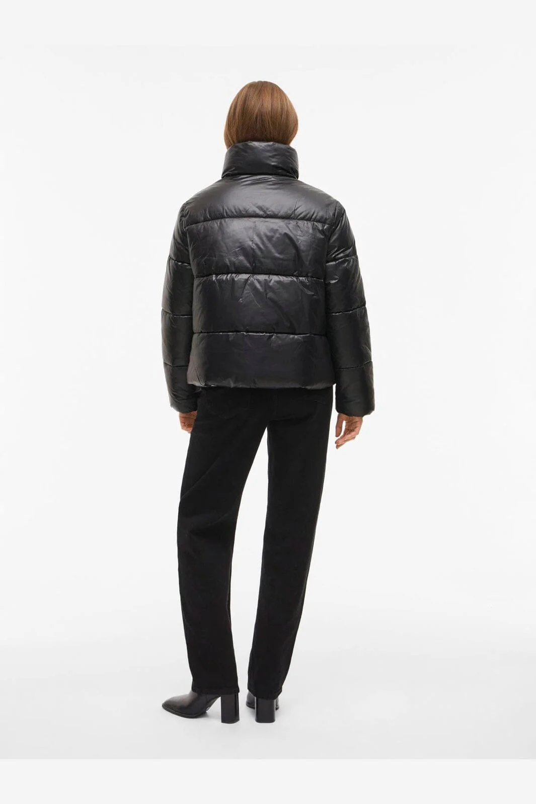 Vila - Vilidda L/S Shinny Puffer Short Jacket - 4909324 Black - Image 6