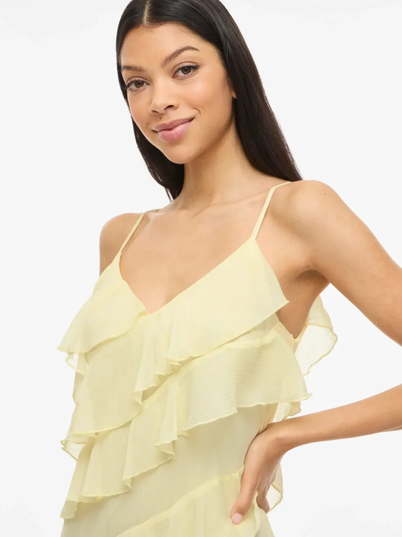 Vila - Viluna Strap Ankle Dress Noos/Dc - 5005151 Pastel Yellow - Image 4