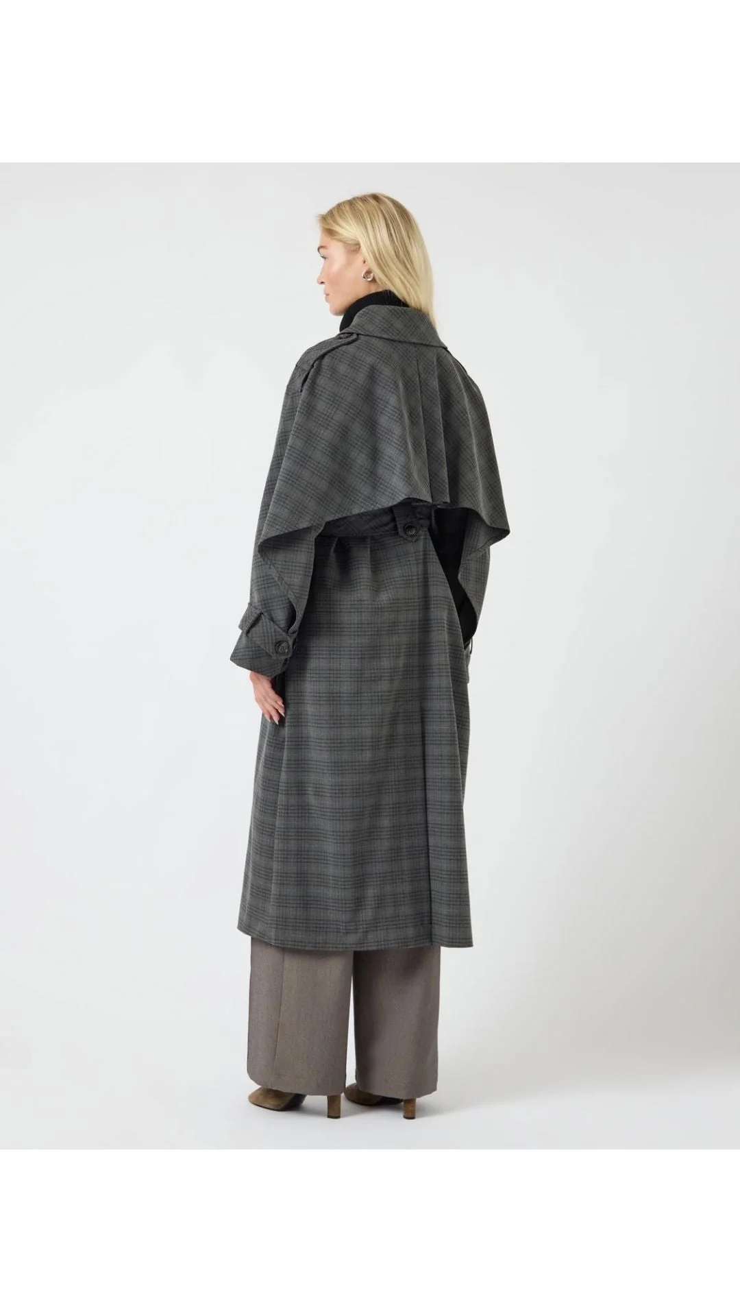 YAS - Yascicco Ls Long Coat - 4887412 Dark Grey Melange W. Black - Image 4