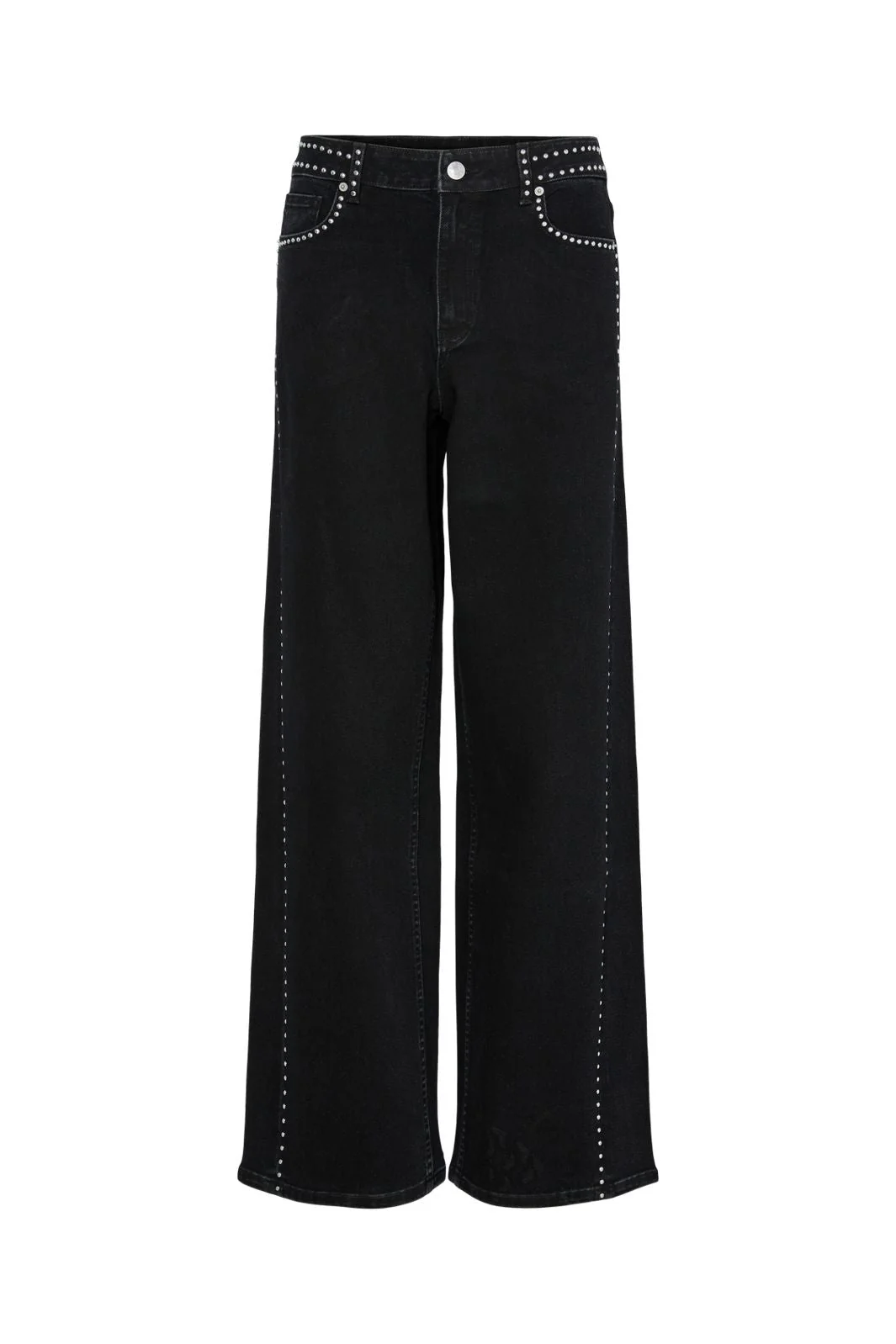 YAS - Yasnoelle Studded Jeans - 4931525 Dark Grey Denim - Image 4