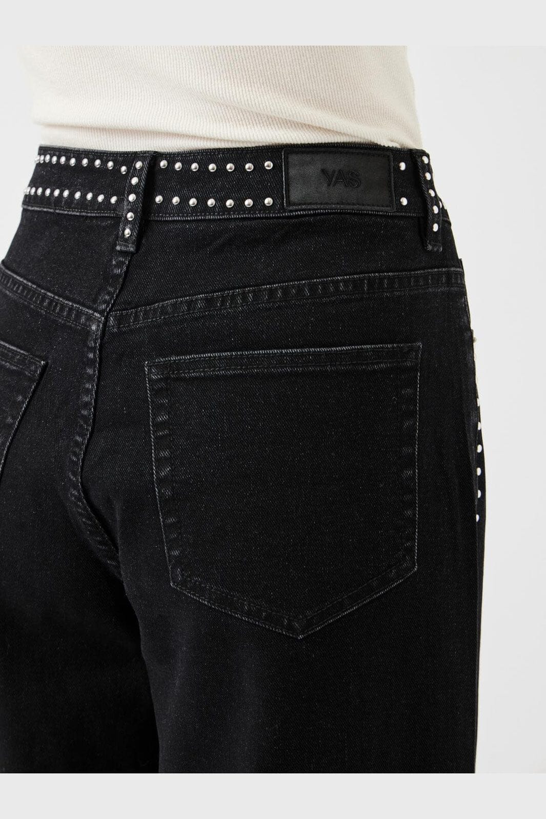 YAS - Yasnoelle Studded Jeans - 4931525 Dark Grey Denim - Image 6