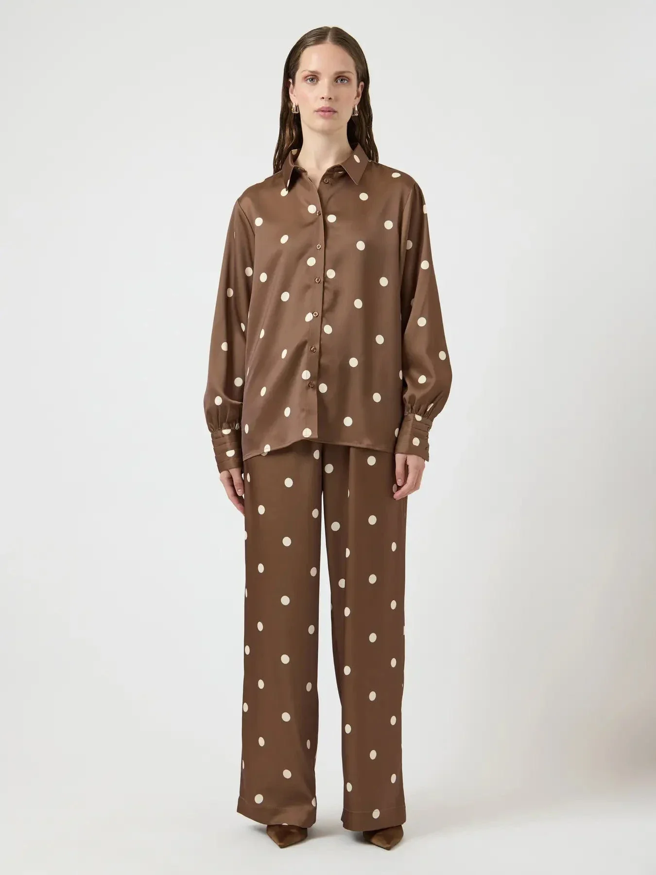 YAS - Yaspella Ls Shirt - 5084722 Pinecone Ecru Dots - Image 4