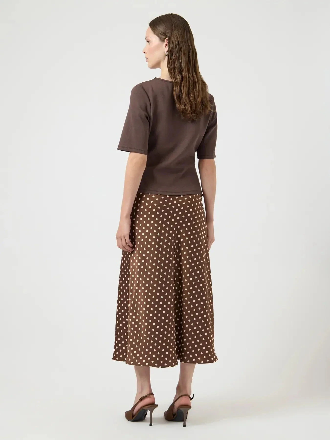 YAS - Yaspella Midi Skirt - 5084717 Pinecone Ecru Dots - Image 5