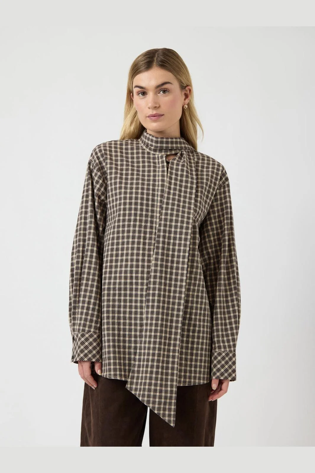YAS - Yascarlina Ls Long Shirt - 5108963 Chocolate Brown W. Checks - Image 3