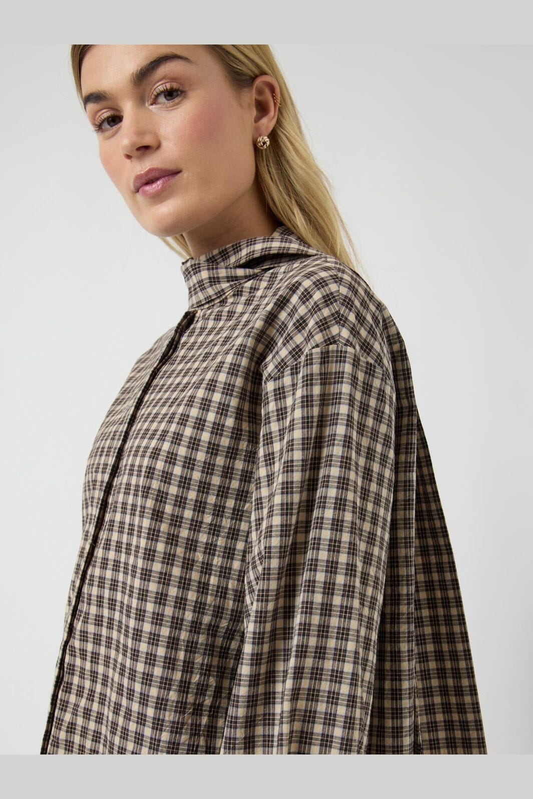 YAS - Yascarlina Ls Long Shirt - 5108963 Chocolate Brown W. Checks - Image 7