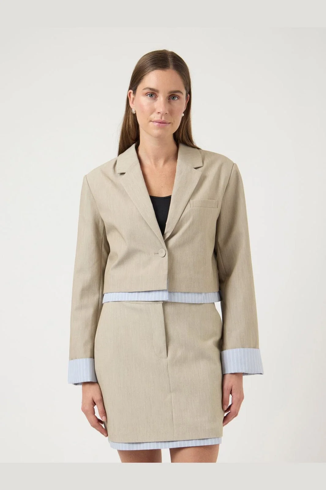 YAS - Yasdetana Ls Blazer - 4950125 Oxford Tan W. Skyway Stripe - Image 2